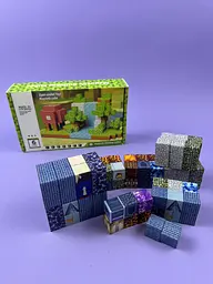 Магнітний конструктор J087-10A за мотивами комп'ютерної гри Minecraft (Майнкрафт), 100 деталей, для створення блоків та персонажів - мініатюра 2