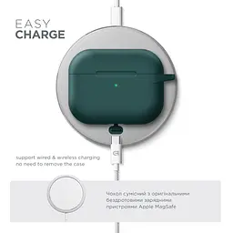 Силіконовий чохол для навушників Apple AirPods Pro 3, Hang Case, зелений, ультратонкий захисний кейс товщиною 2 мм, захист від подряпин, пилу та ударів, компактний, з карабіном для кріплення, ArmorStandart (ARM88272) - мініатюра 7