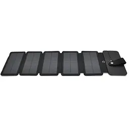 Solar panel 5 Foldings, built-in microUSB cable, Output: 5 /1,2 А(USB), plastic, Black, Corton box