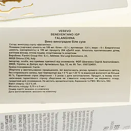 Вино Vesevo Beneventano Falanghina 2022, біле, сухе, 0,75 л - мініатюра 3