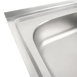 Кухонна мийка Рlatinum 6050 L з нержавіючої сталі 0.5 мм прямокутна 60x50 см сатин (SP000009780) - мініатюра 4