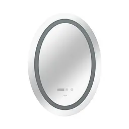 Дзеркало Qtap Mideya 500x700 з LED-підсвічуванням Touch, з антизапотіванням, з годинником, диммером яскравості QT2078NCR5070W - мініатюра 3