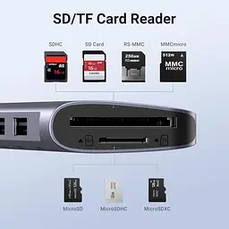 USB-концентратор UGREEN USB C, багатофункціональний USB-концентратор Revodok 7-в-1 для ноутбуків, 4K HDMI на USB-C, 100 Вт PD - мініатюра 4