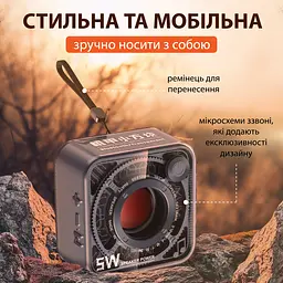 Портативна міні-колонка Smart X DW12NB 5W BT/TF/USB/AUX 5 Вт, синя - мініатюра 3