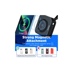 Батарея універсальна Energizer Magnetic Wireless 10000mAh 20W PD, AC зарядка, QI/15W, built-in USB-C (QM10001AC) - мініатюра 9