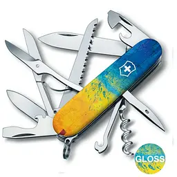 Ніж Victorinox Huntsman Ukraine 91мм 15функ Жовто-синій малюнок - мініатюра 2
