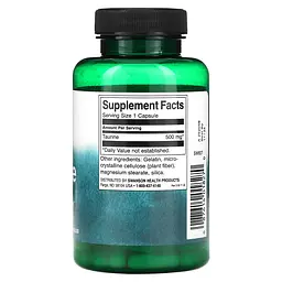 Амінокислота Swanson Taurine 500 мг 100 капсул - мініатюра 2