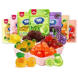 Жувальні цукерки Amos 4D Pear Jelly Gummy Candy 65г - мініатюра 5