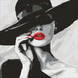 Набір з алмазною мозаїкою на підрамнику Дама в капелюсі Ideyka AMO8021, 40x40 см