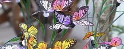 Світильники Firefly butterflies на сонячних батареях з зеленим листям і метеликами садові 2 шт - мініатюра 8