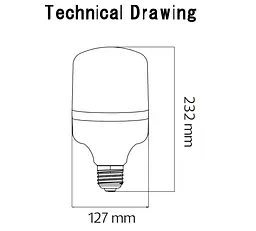 Високопотужна промислова світлодіодна лампа Horoz Electric Torch-80W E27 (001-016-0080) - мініатюра 2