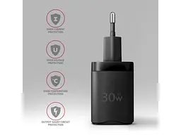 Мережевий зарядний пристрій AXAGON USB-C 30 W Black (ACU-PQ30) - мініатюра 5