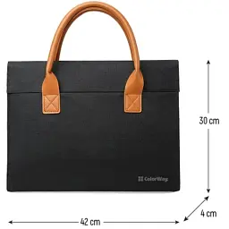 Сумка для ноутбука ColorWay Stylish 15.6" Black (CW-LBS156-BK) - мініатюра 2