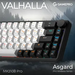 Bluetooth Клавіатура GamePro Asgard Valhalla MK210B Pro 65 RGB Wireless/Bluetooth/USB Black (MK210B Pro) UA - мініатюра 3