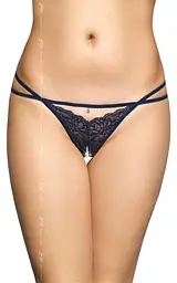 Мереживні стрінги з доступом Softline G-String 2496, S/M (синій)