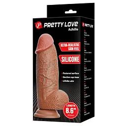 Фалоімітатор Pretty Love Achille 22 см коричневий - мініатюра 6