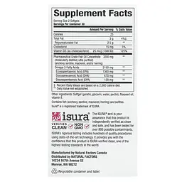 Омега-3 ультра Natural Factors RxOmega-3 Ultra Strength with Vitamin D3, 2150 мг 60 гелевих капсул - мініатюра 3