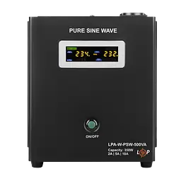 ДБЖ з правильною синусоїдою 12V LPA-W-PSW-500VA(350Вт) 2A/5A/10A