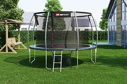 Батут Hop-Sport Premium 12ft (366см) чорно-зелений з внутрішньою сіткою - мініатюра 4