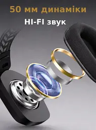 Бездротові ігрові навушники Onikuma GT828 геймерська Bluetooth гарнітура з мікрофоном та RGB Black (19119) - мініатюра 10
