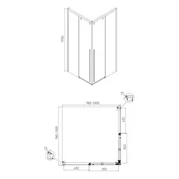 Душова кабіна Volle Aiva 100x100 10-22-680glass, Хром, прозорий, хром - мініатюра 3
