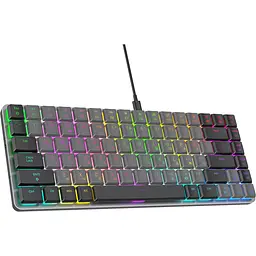 Клавіатура GamePro Red Swich Low Profile RGB USB Dark Gray дротова (MK141R) - мініатюра 2