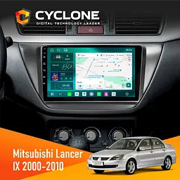 Штатна магнітола Mitsubishi Lancer 9 2000-2010 Black Cyclone C9-013 4x64 DSP 4G Cyclone (НФ-00007069)