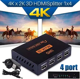 HDMI спліттер 1×4 4K 60Hz із USB-живленням - мініатюра 6