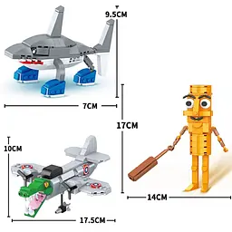 Конструктор Брейнрот 16 в 1 LW 52022 з персонажами Tung Tung Tung Sahur, Tralalero Tralala, Bombardiro Crocodilo - мініатюра 10