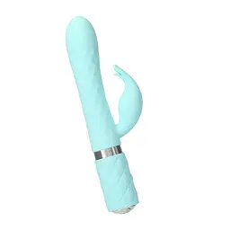 Вібратор-кролик Pillow Talk Lively з ротацією, Teal, кристал Swarovski