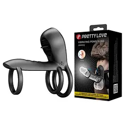 Насадка на член - Pretty Love Vibrating Penis Sling Jammy Black