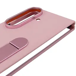 Шкіряний чохол Leather Case (AAA) with stand для Samsung Galaxy Z Fold7 Pink - мініатюра 4