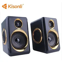 Комп'ютерні колонки чорні провідні Kisonli T-005 2.0 6W