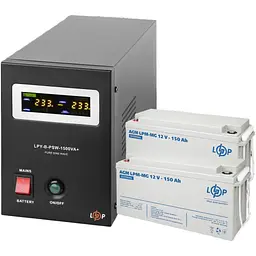Комплект резервного живлення LP LogicPower ДБЖ + мультигелева батарея UPS B1500 + АКБ MG 4140W
