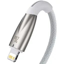 Дата кабель Baseus Glimmer Series Fast Charging Data Cable Type-C to Lightning 20W 1m (CADH000001) White - мініатюра 3