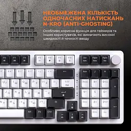 Клавіатура GamePro MK170W Outemu Red Hot-Swap RGB USB White (MK170W) - мініатюра 8