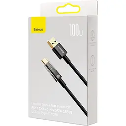 Кабель Baseus Explorer Series Auto Power-Off USB-A to USB-С 100w 2m Black (CATS000301) [152038] - мініатюра 5