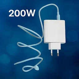 Зарядний пристрій Suie 200W з кабелем USB Type-C, білий блок живлення для телефону та гаджетів - мініатюра 2
