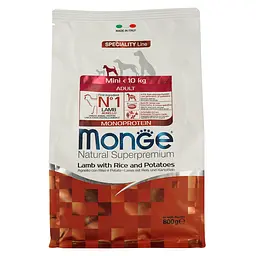 Сухий корм Monge Dog Mini Adult, для дорослих собак маленьких порід, ягня, рис та картопля, 800 г - мініатюра 2