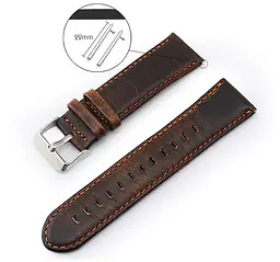Шкіряний ремінець для годинника Samsung Galaxy Watch 46 мм SM-R800 Dark Brown - мініатюра 2