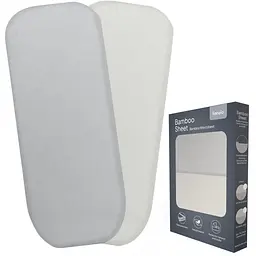 Простирадло Lionelo Bamboo Sheet Off White Grey 70 x 28 см (LO-BAMBOO SHEET OFF WHITE GREY 70x28) 2 шт.