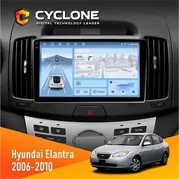 Штатна магнітола Hyundai Elantra 2006-2010 Cyclone C9-012 4x64, DSP, 4G Cyclone (НФ-00007865)