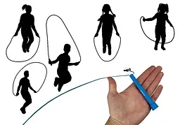 Швидкісна скакалка EasyFit Speed Cable Rope 3 м для схуднення, синя - мініатюра 4