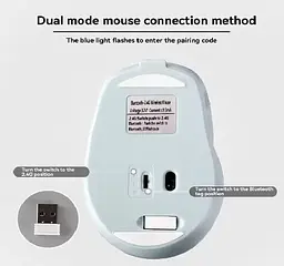 Акумуляторна бездротова мишка Xiaomi Sensitive Bluetooth Mouse 2.4G Dual-Mode White - мініатюра 4