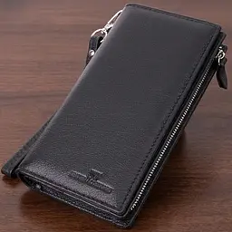 Вертикальний гаманець-клатч унісекс із натуральної шкіри ST Leather 22532 чорний
