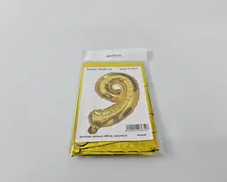 Фольгована куля, 9, золотий, цифра, 100 см, 1 штука, для оформлення свята