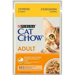 Вологий корм Purina Cat Chow Adult для дорослих кішок із куркою та цукіні 85 г