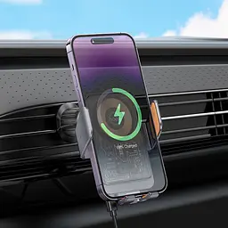 Автотримач з БЗП Hoco HW7 Transparent Discovery Edition (air outlet) Metal gray - мініатюра 8