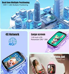 Смарт годинник дитячий Lemfo D57 з GPS трекером, 4G SIM-картою, відеодзвінками, прослуховуванням, геозоною та кнопкою SOS Синій - мініатюра 15