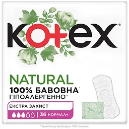 Щоденні гігієнічні прокладки Kotex Natural Normal + Екстра захист 72 шт. (2 уп. х 36 шт.) - мініатюра 2